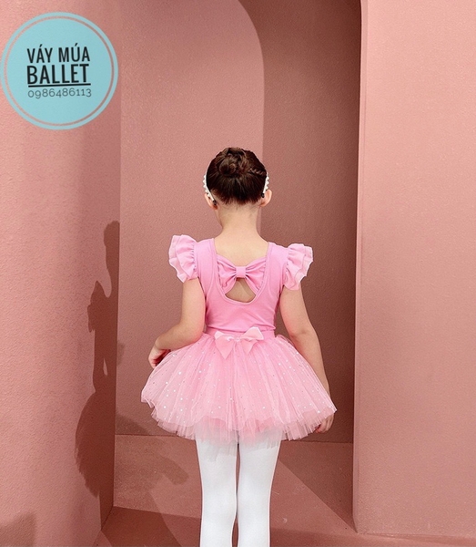 Set áo váy múa tiên nơ sao (tím, hồng, trắng)