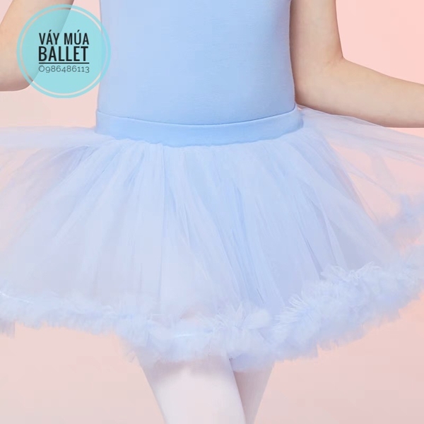 Chân váy múa tutu bồng bềnh xanh