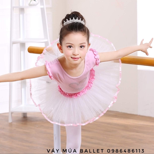 Váy múa ballet cute girl màu hồng