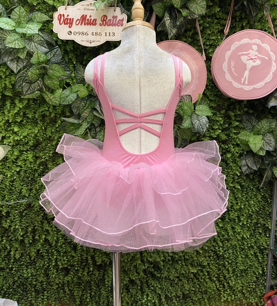 Váy múa 2 dây kép đan lưng nhiều màu