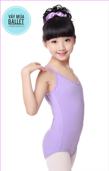 Áo tập múa 2 dây chéo (tím, xanh, hồng, đen)