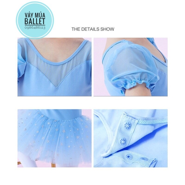 Váy múa phối ren sao tay bồng