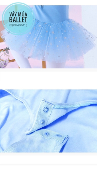 Váy múa phối ren sao tay bồng
