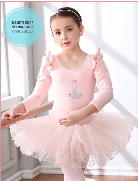 Váy múa đính đá dress dài tay