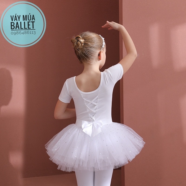 Váy múa đan lưng sao ngắn tay (nhiều màu)