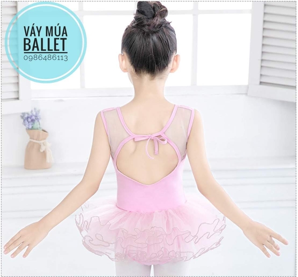 Set áo váy múa cutout lưng buộc nơ (2 màu)