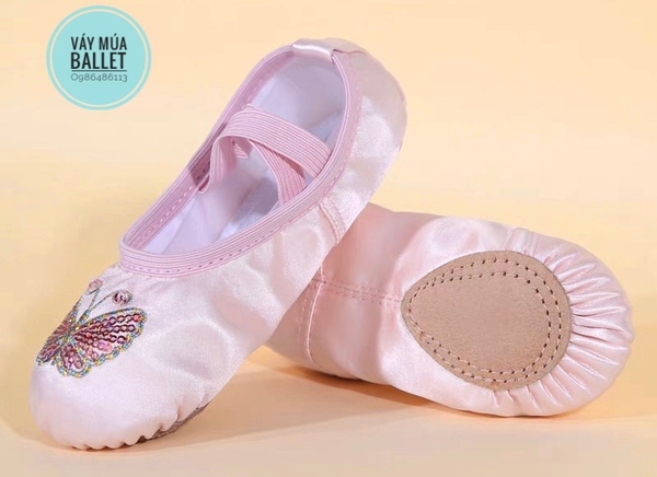 Giày vải múa satin bướm kimsa