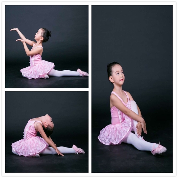 Váy múa 2 dây chéo phối ren mềm mại