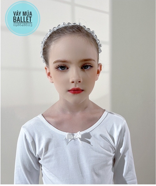 Váy múa đan lưng sao dài trắng