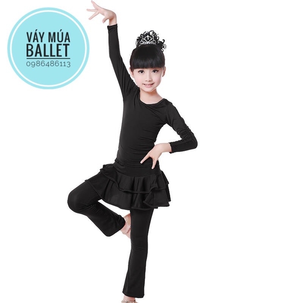Bộ khiêu vũ dance thun 2 tầng dài tay