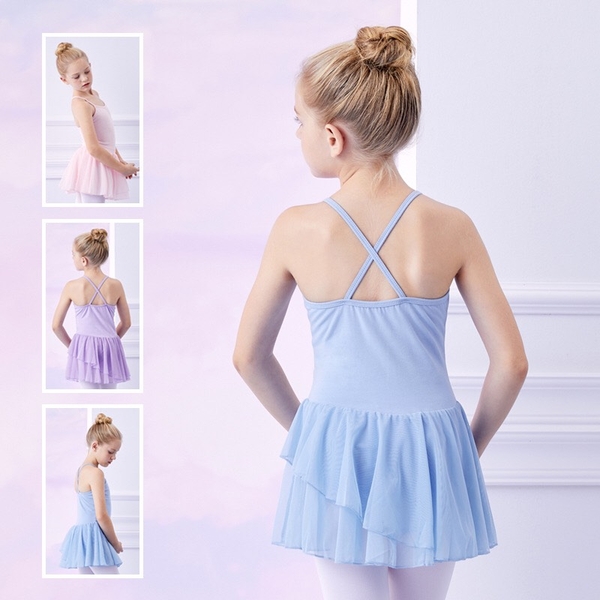 Váy tập múa 2 dây voan chéo (nhiều màu)