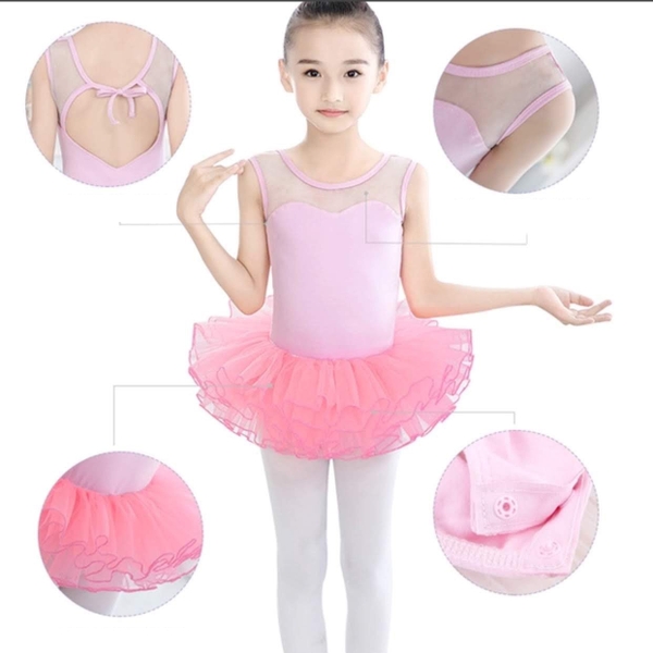 Set áo váy múa cutout lưng buộc nơ (2 màu)