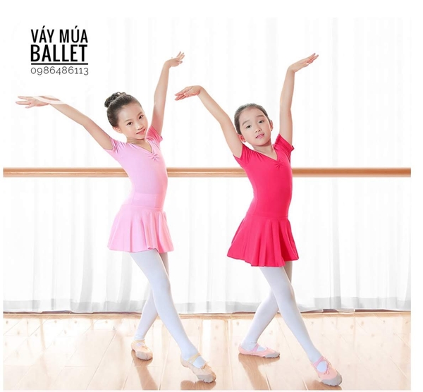 Váy tập múa cotton tay ngắn