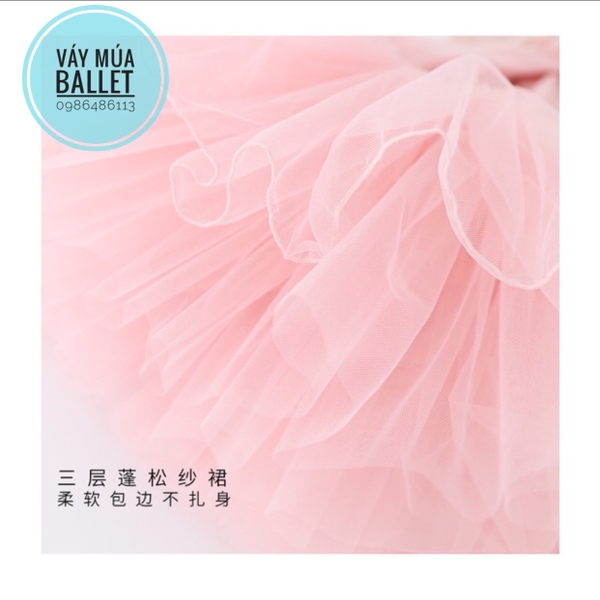 Váy múa phối voan dài tay