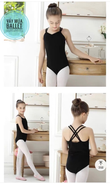 Áo tập múa dây kép đan lưng (tím, xanh, hồng, đen)