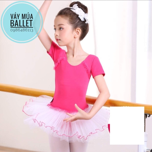 Váy múa bèo cầu ngực 4 màu phối trắng