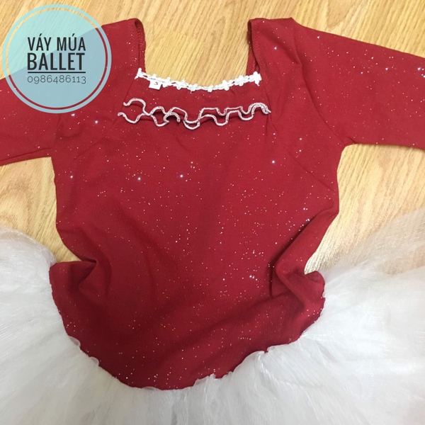 Váy múa bèo cổ tay lỡ phối màu 5 tầng