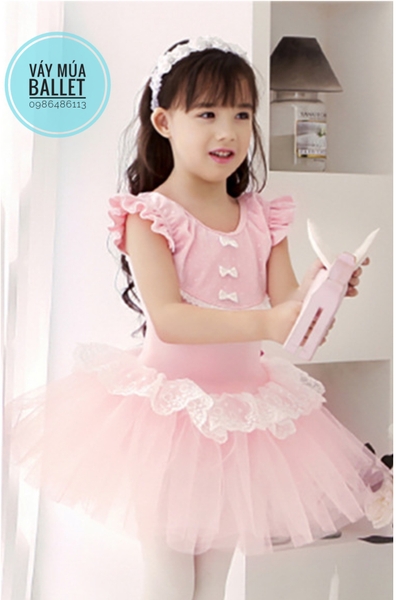 Váy múa cầu ngực ren 3 nơ