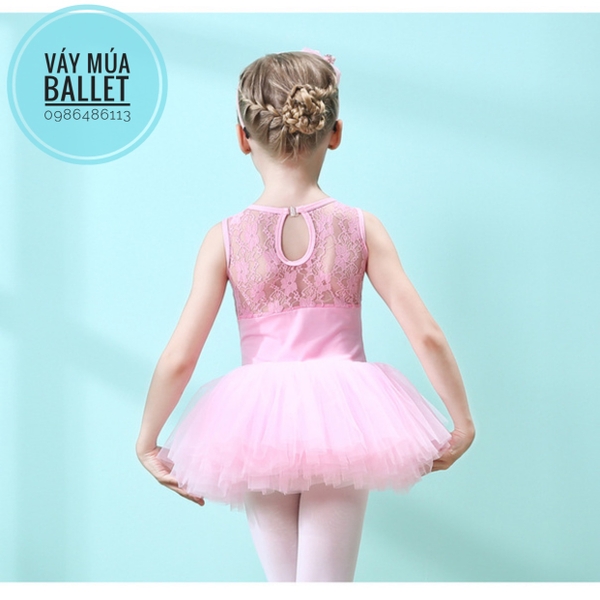 Váy múa voan mềm phối ren ba lỗ