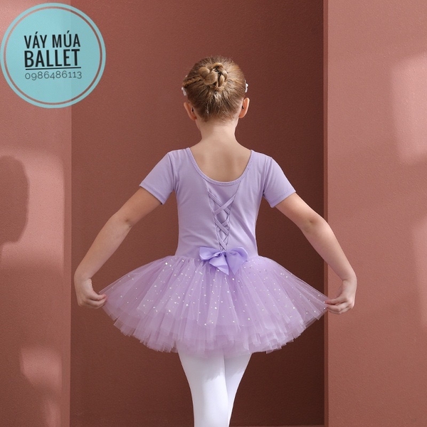 Váy múa đan lưng sao ngắn tay (nhiều màu)