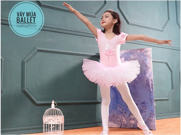 Váy múa cô gái Ballerina 3 màu: đỏ, xanh, hồng