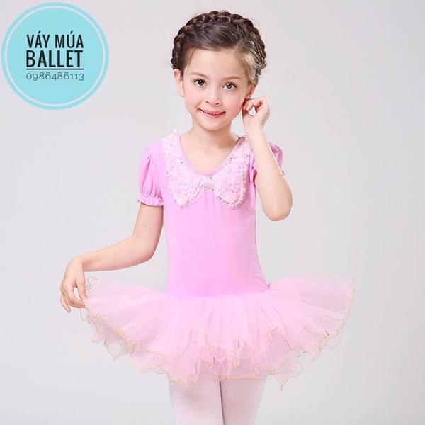 Váy múa ren cổ sen