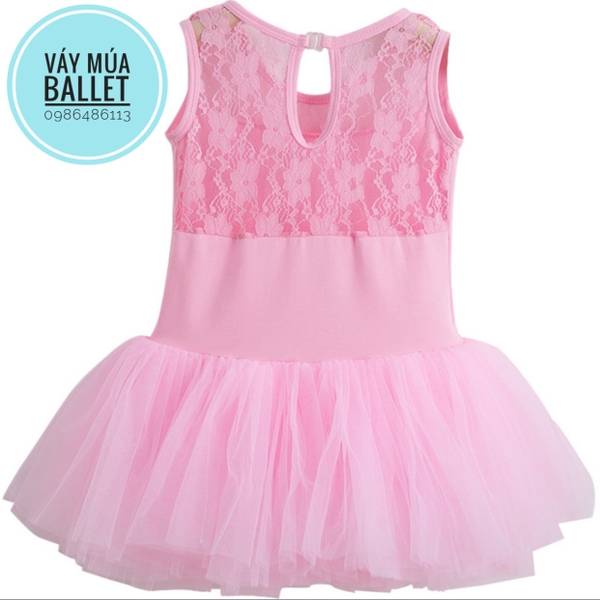 Váy múa voan mềm phối ren ba lỗ