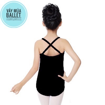 Áo tập múa 2 dây chéo (tím, xanh, hồng, đen)