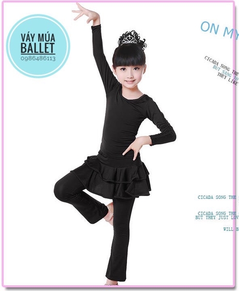 Bộ khiêu vũ dance thun 2 tầng dài tay