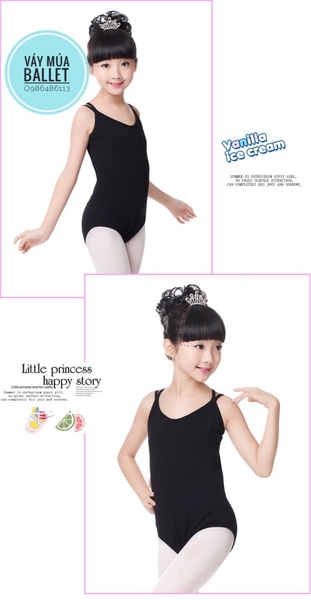 Áo tập múa 2 dây chéo (tím, xanh, hồng, đen)