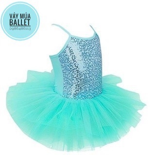 Váy múa thun 2 dây kimsa (xanh, hồng, trắng)