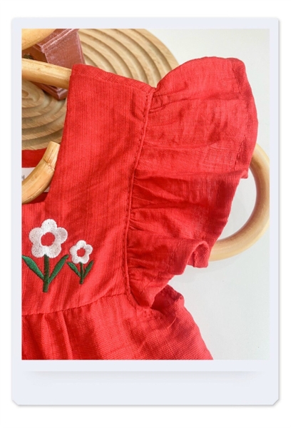 Váy tơ đũi thêu hoa s2