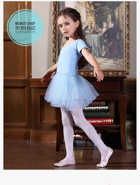 Váy múa ballet ngắn tay (hồng, tím, trắng, đậm)