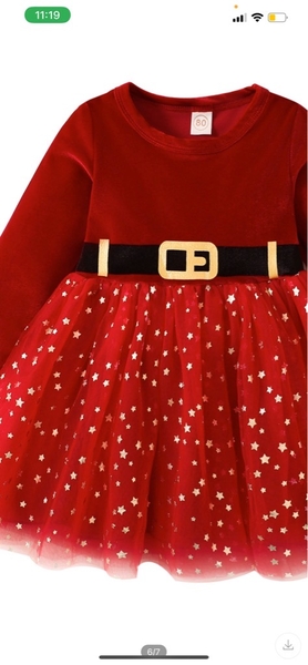 Váy Noel nhung sao lấp lánh s110
