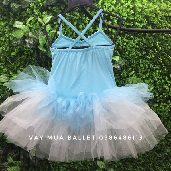 Váy múa 2 dây 5 tầng phối màu