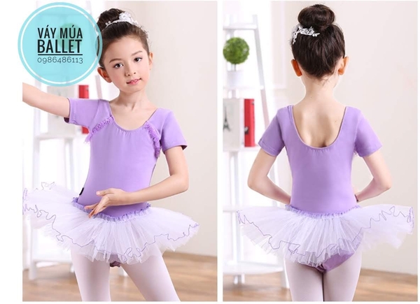Váy múa bèo cầu ngực 4 màu phối trắng