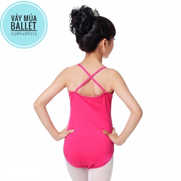 Áo tập múa 2 dây chéo (tím, xanh, hồng, đen)