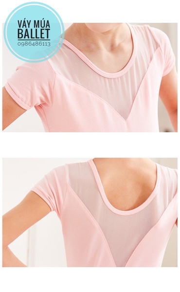 Set áo váy múa V lưng dài tay (xanh, hồng)