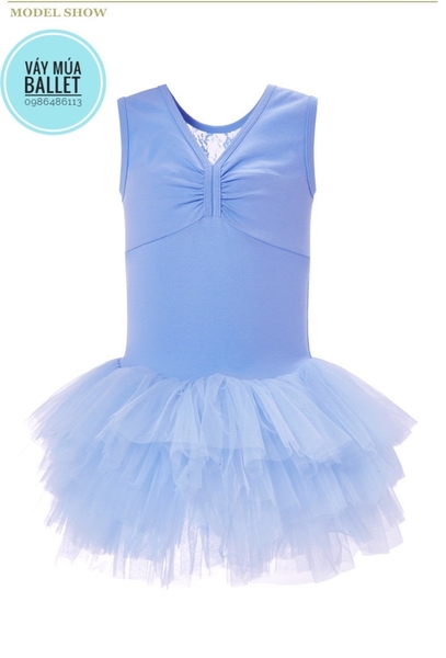 Váy múa ba lỗ đáp ngực phối ren mềm