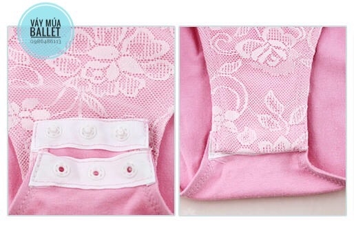 Váy múa phối ren tay ngắn tím