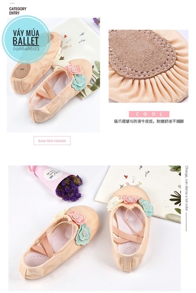 Giày vải múa ba hoa