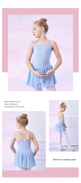 Váy tập múa 2 dây voan chéo (nhiều màu)