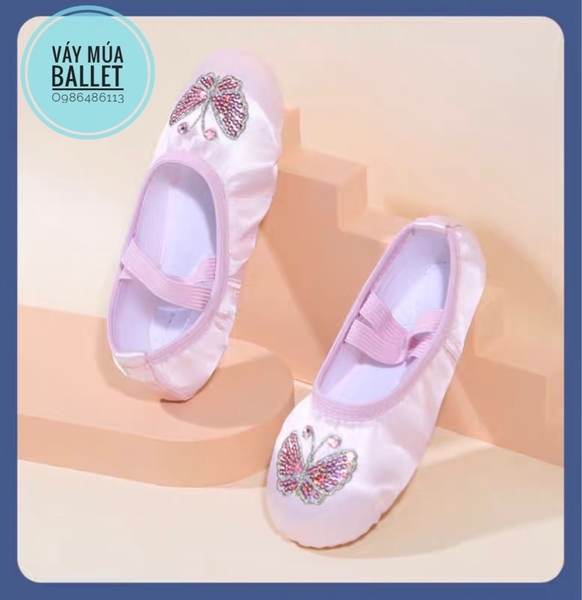 Giày vải múa satin bướm kimsa