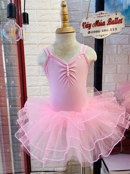 Váy múa 2 dây kép đan lưng nhiều màu