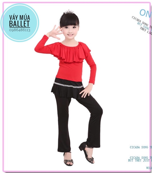 Bộ dance bẹt vai dài tay màu xanh, đen, đỏ