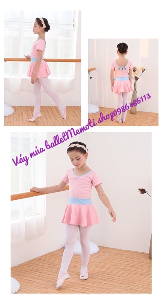 Váy tập múa phối màu ngắn