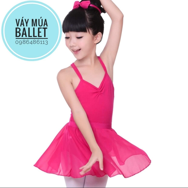 Set áo váy tập múa 2 dây đan chéo (hồng, xanh, đậm)