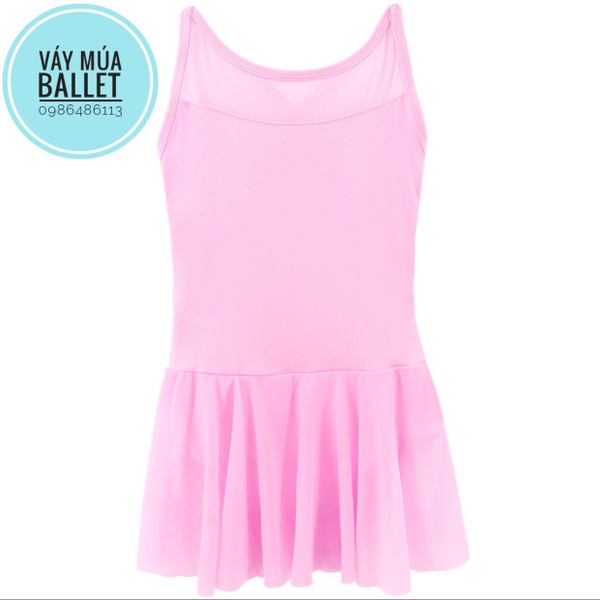 Váy tập múa phối voan 2 dây đan lưng