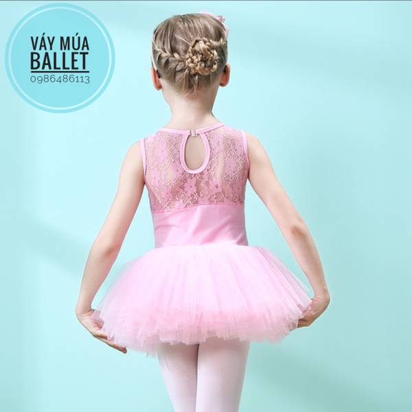 Váy múa voan mềm phối ren ba lỗ