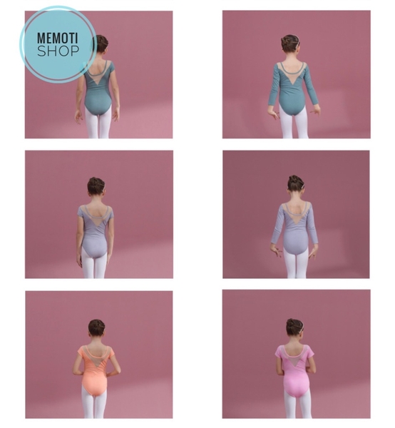 Set áo váy múa V lưng dài tay trắng